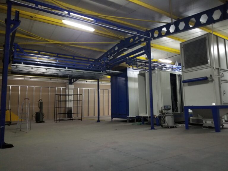 Long Part Powder Coating Line With Tunnel Powder Coating Curing Oven